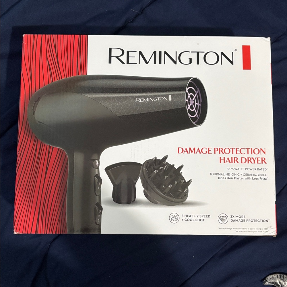 Remington Black Hair Dryer with Diffuser